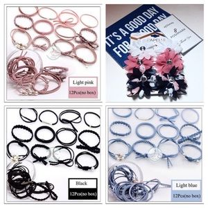 All for $10 or 🔻Buy 2, get one FREE! ⭐️Hair ties⭐️ PINK, BLACK, BLUE, or MULTI